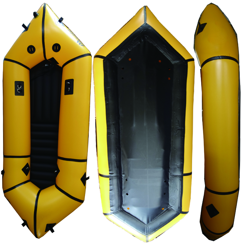Yellow Self Bailer OEM Packraft Packrafting de aguas tranquilas para la pesca