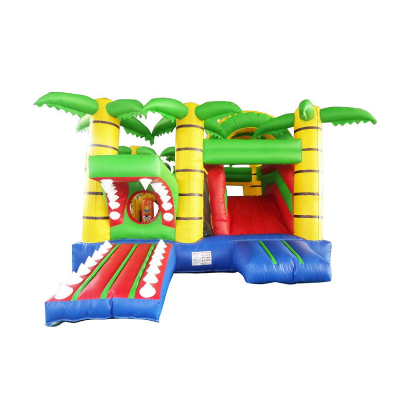 Puente de casa de rebote inflable Caiman para exteriores con tobogán