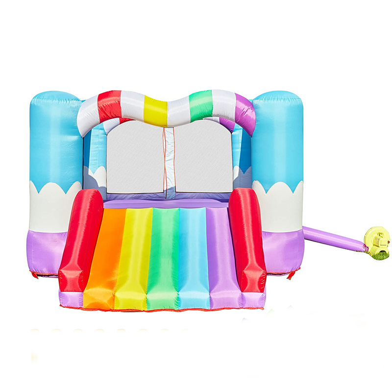 Rainbow pequeña casa de rebote niños castillo hinchable inflable
