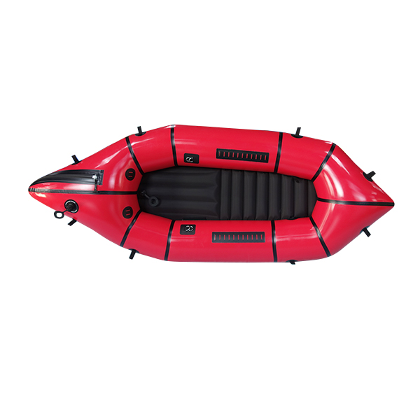 Embarcación hinchable TPU 210D Nylon roja Packraft con suelo hinchable