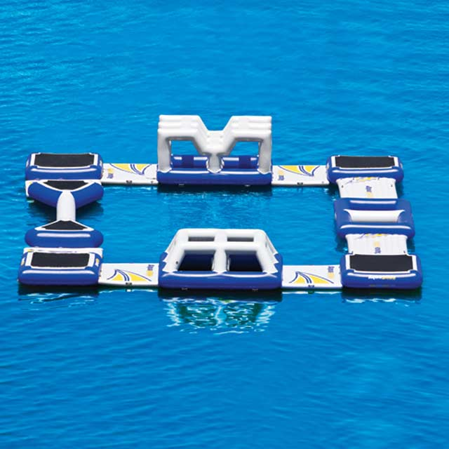 Toboganes enormes inflables de isla flotante de parque acuático personalizado