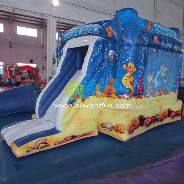 Tobogán combinado inflable submarino para parque de atracciones al aire libre